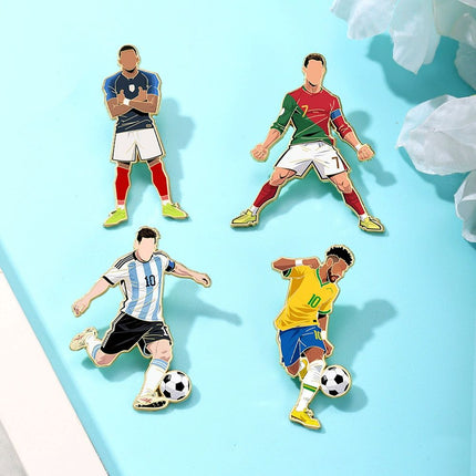 4PCS Football Star Pin Badge Set for Fan Backpack Accessory