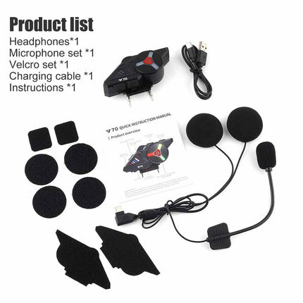 LED Wireless Bluetooth Helmet Headset for Motorcycle & Motorbike