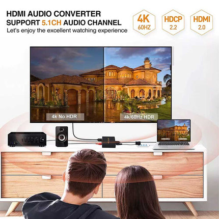 4K 60Hz HDMI Audio Splitter Optical SPDIF RCA L R Extractor Converter