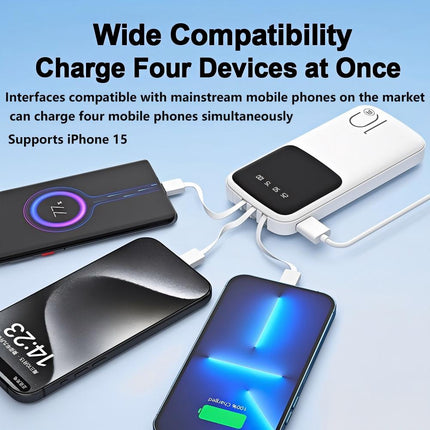 Slim Portable Power Bank 3C Certified 10000mAh 20000mAh Built in Cable Charger