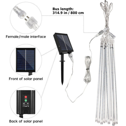 10PCS 50cm Meteor Shower LED Rain Drop String Light, Falling Star Decor