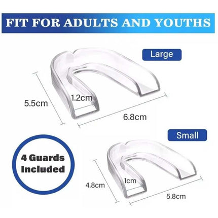 4X Bruxism Mouth Guard Teeth Clenching Stop Reusable with Storage Case