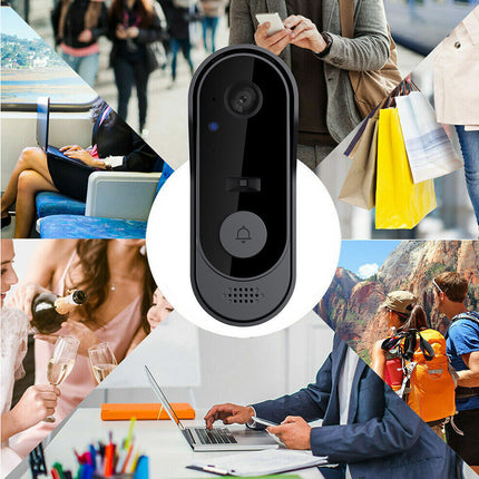 Wireless Smart Doorbell with WiFi Tuya Security Camera Phone Ring Alert