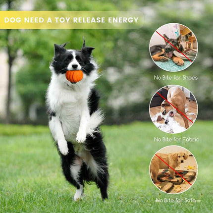 Durable Dog Chew Toy Treat Dispenser Interactive Orange 10cm