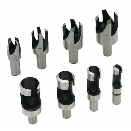 8PCS Wood Plug Cutter Dowel Making Kit Drill Tenon Woodworking Tools