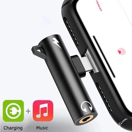 2-in-1 Adapter Splitter Audio Charger 3.5mm for iPhone 14/13/12/11