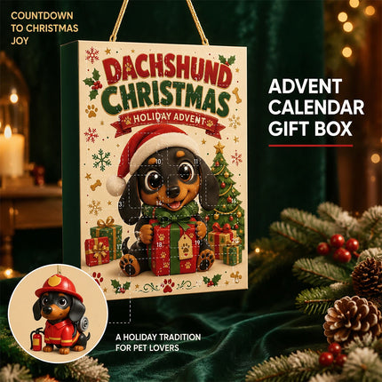 2026 Dachshund Advent Calendar 24 Days Christmas Countdown Acrylic Ornament