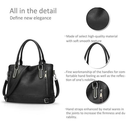 NEW Ladies PU Leather Handbag, Shoulder Tote & Crossbody Purse