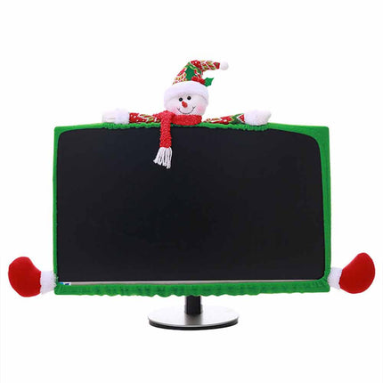 Christmas Computer Monitor Cover Xmas Decoration for Office Decor