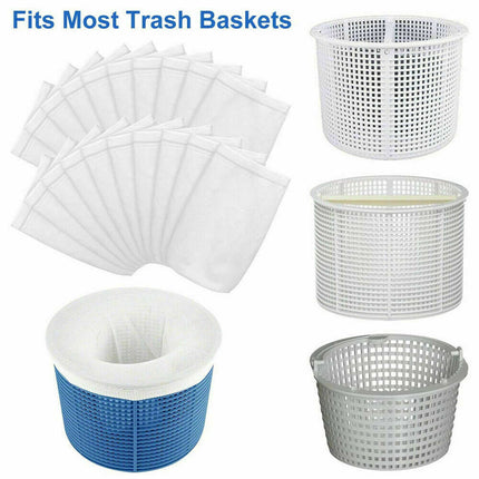 30/40/60 Pack Pool Skimmer Socks, Fine Mesh Filter Basket Saver White