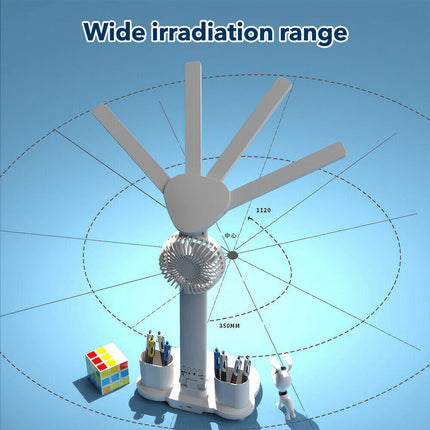 4-in-1 LED Desk Lamp with Fan, Dimmable Reading Light & Night Lamp