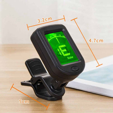 Digital LCD Clip-On Tuner for Guitar, Ukulele, Violin & More