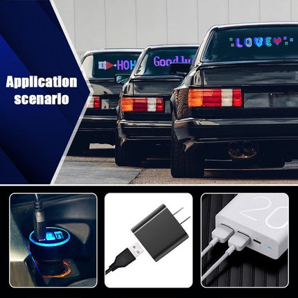 Car RGB LED Scrolling Display Sign, APP Programmable Message Board