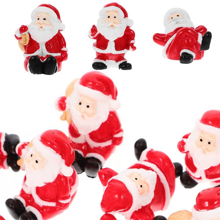 12Pcs Random Santa Mini Figurines Christmas Ornaments Indoor Decor