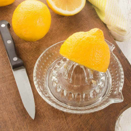 Traditional Glass Lemon Lime Juicer Press, 13cm Fruit Squeezer Tool