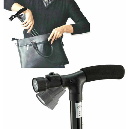 Adjustable Folding Walking Stick with LED Light and Comfortable Strap
