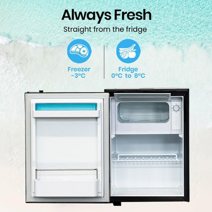 12V/24V 50L RV specific compressor refrigerator, suitable for yacht and truck mounted refrigeration and freezing dual-use cabinet