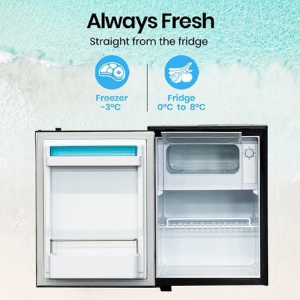 50L 12V/24V Compressor Fridge Freezer for RV Caravan, Boat & Truck