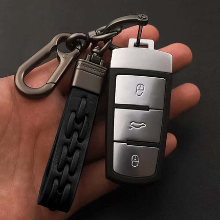 Premium Genuine Leather Car Key Keyring & Stylish Keychain