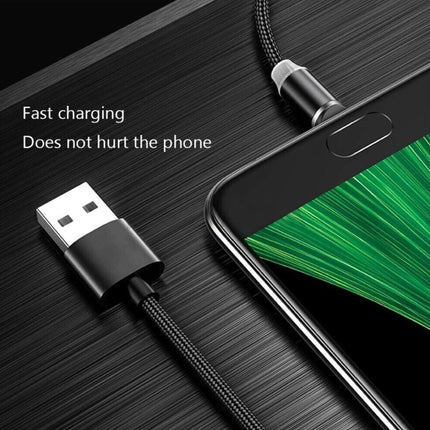 2PCS Magnetic USB-A to USB-C/Micro LED Charging Cable 1M/2M for iPhone Samsung