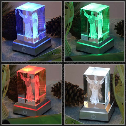 3D LED Light Base Display Stand Square Round for Crystal Art Glass
