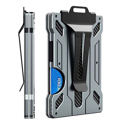 RFID Blocking Aluminum Card Holder Slim Wallet for Men with Money Clip