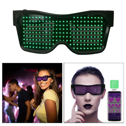 LED Bluetooth Glasses APP Programmable Text for Raves DJ EDM Events
