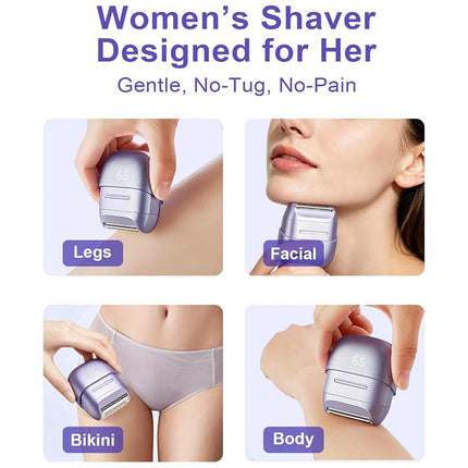 Waterproof Electric Razor for Women, Sensitive Skin Lady Shaver