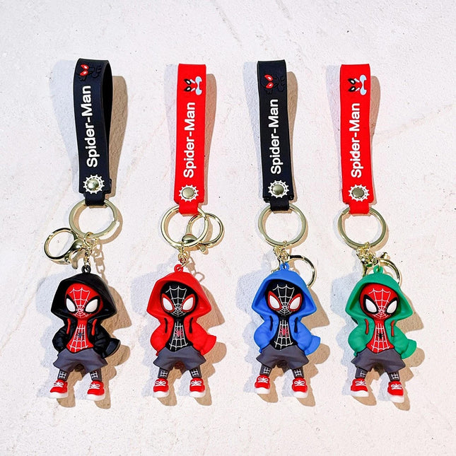 4PCS Superhero Keychain Cute 3D Figure Keyring Bag Charm for Kids Gift