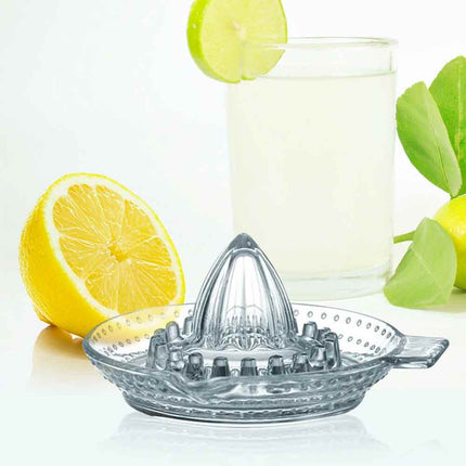 Traditional Glass Lemon Lime Juicer Press, 13cm Fruit Squeezer Tool