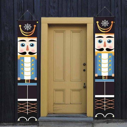 Nutcracker Soldier Door Banner Couplet Merry Christmas 1.8M Xmas Decor