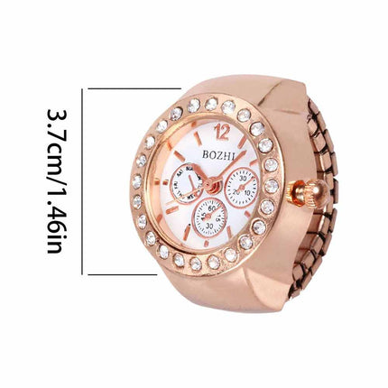 Bling Women's Finger Ring Watch, Analog Quartz Ring Watch