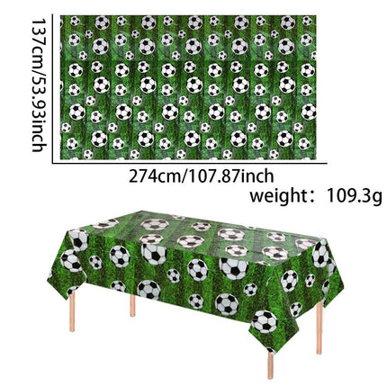 2-Pack Soccer Theme Disposable Tablecloth for Party Background Cover
