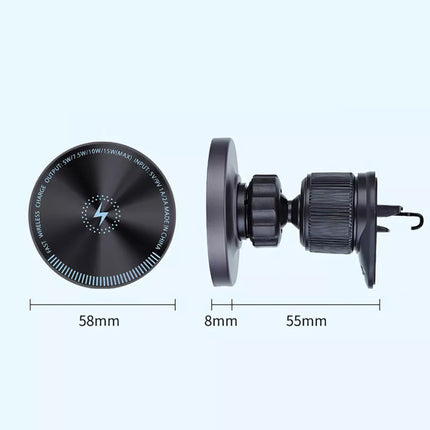 Magnetic Wireless Car Charger Mount Holder for iPhone 15 Phone Charging Stand