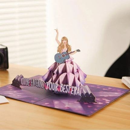 3D Taylor Swift Pop Up Birthday Card – Popular 3D Greeting Card for Swiftie Fans
