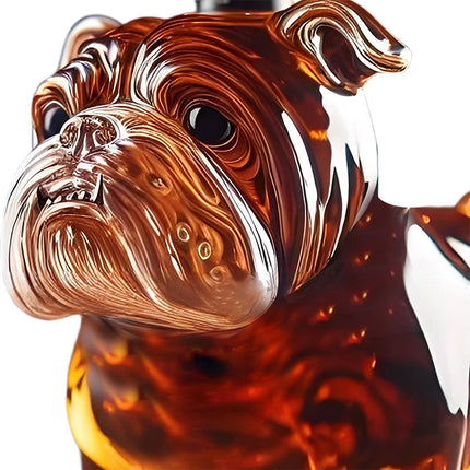 Funny Bulldog-Shaped Whiskey Bottle, Unique Glass Liquor Decanter