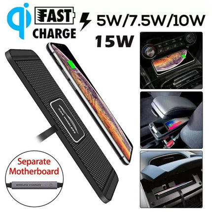 Wireless Car Charger Mat Non Slip Fast Charging Pad with 1M Cable Smartphone