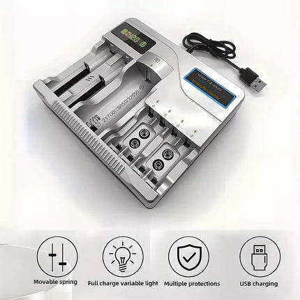 LCD Smart Battery Charger for AAA AA 9V Ni-MH Ni-CD Rechargeable