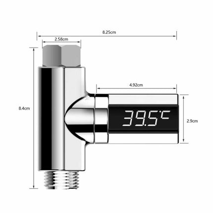 LED Shower Thermometer Self Generating Flow Water Celsius Display AU