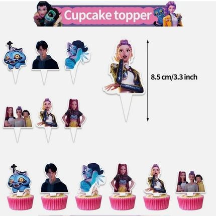 KPop Demon Hunters Party Supplies Banner Balloons Cake Toppers Decor Set