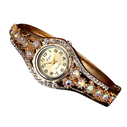 Elegant Rhinestone Bracelet Watch for Women, Analog Wristwatch