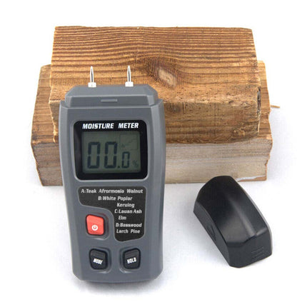 Digital Wood Moisture Meter 2-Pin Damp Detector for Firewood Testing