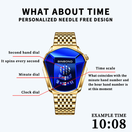 Men's Designer Style Watch Funky Trendy Fashion Wristwatch Strap Adjuster