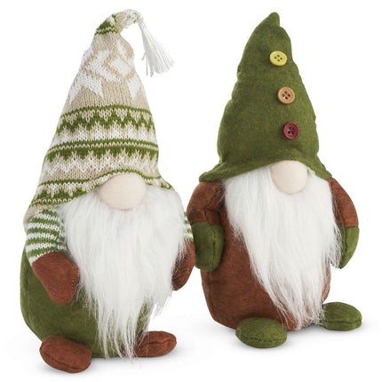 Christmas Gonks Set of 2, Fluffy Bearded Festive Gnome Table Decor