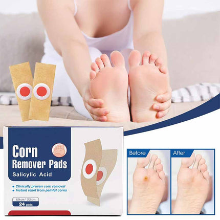 24pcs Gentle Corn Pads for Toes, Callus Removal Adhesive Pads for Feet