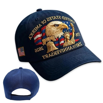 America 250th Anniversary Cap 1776-2026 USA Patriotic Hat Adjustable