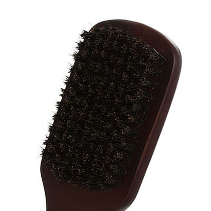 Natural Bristle Paddle Hair Brush Anti-Static Scalp Massage Dark Wood