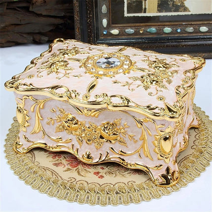 Vintage Alloy Jewellery Box, Trinket Organiser Ring Necklace Storage Case Gift