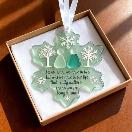 Snowflake Sea Glass Friendship Christmas Tree Hanging Ornament Decor