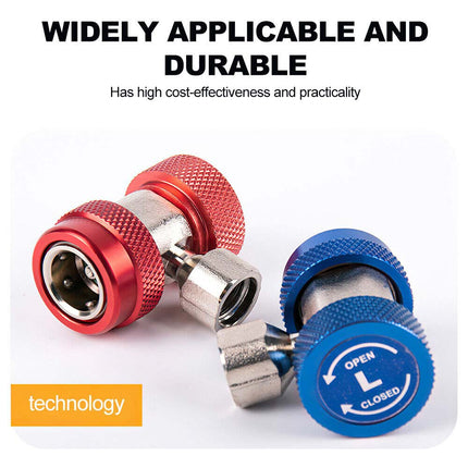 2pcs R134A AC Manifold Adapter Set, High Low Coupler Connector